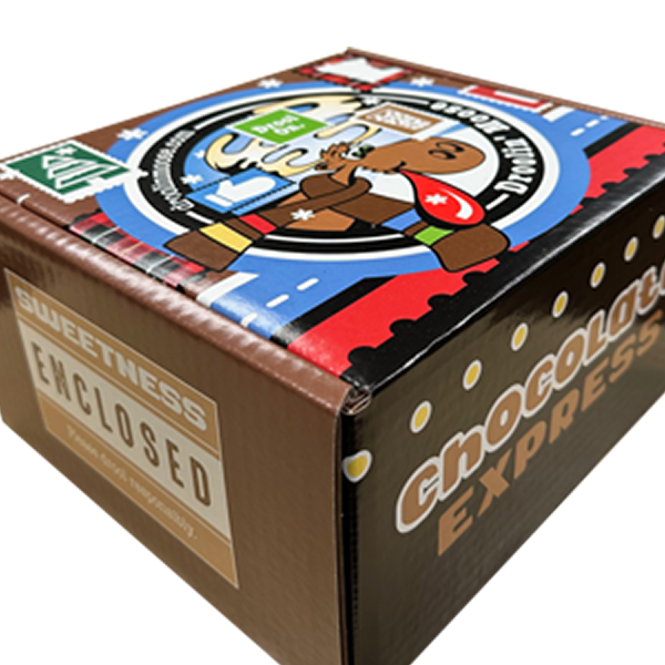 mini600 Chocolates in box wrapped in plastic with green bow