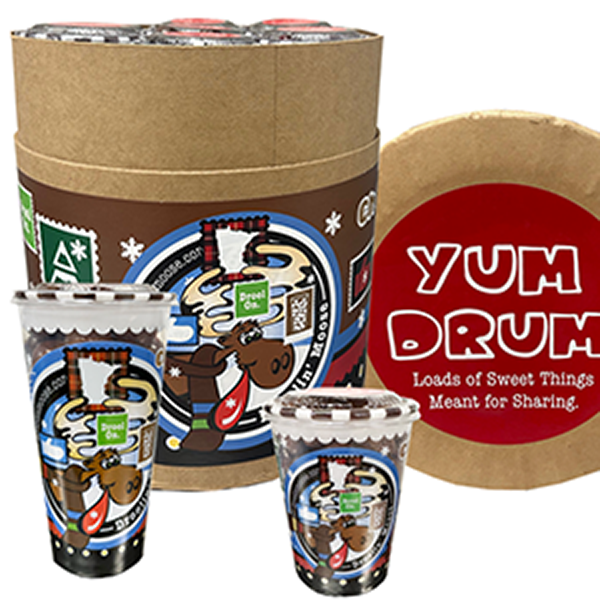 yumdrum25-600 Chocolates in cardboard drum